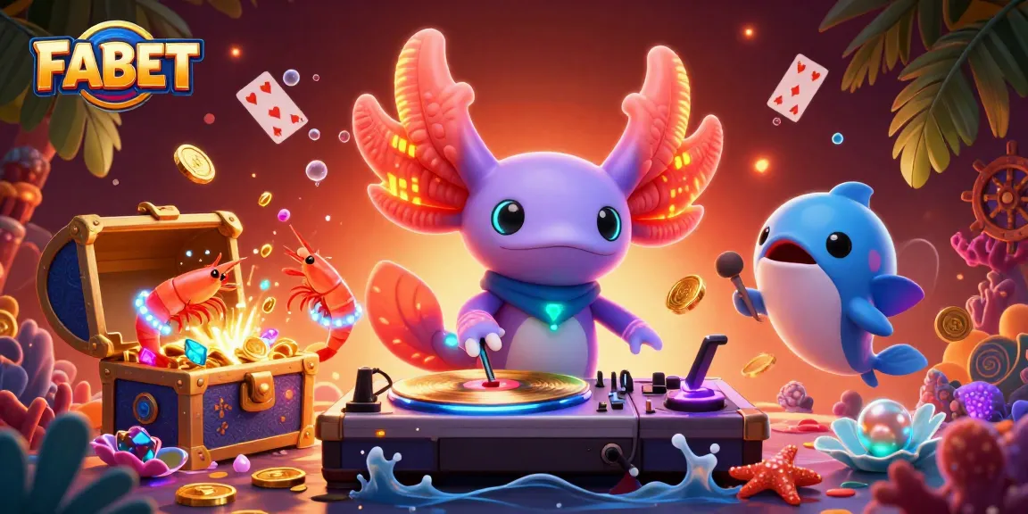 FABET brings vibrant underwater gaming excitement with a DJ axolotl and dancing creatures.