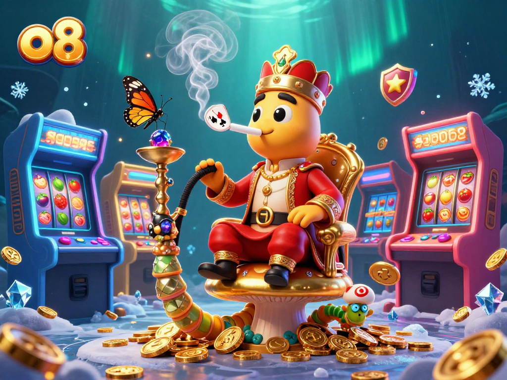 Experience the thrilling atmosphere of o8 with a vibrant 3D illustration featuring a casino theme.