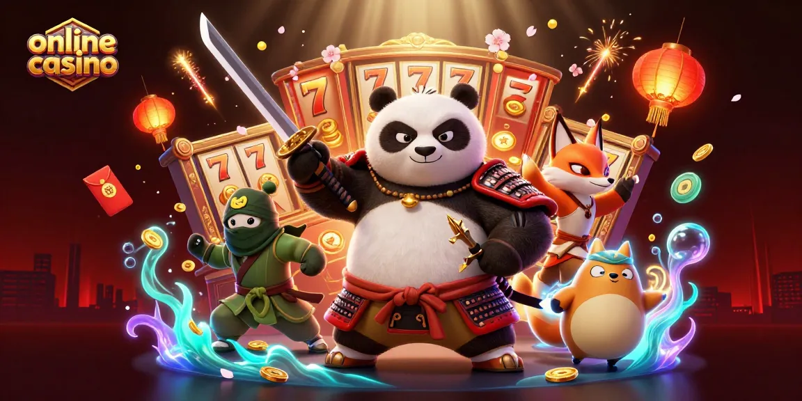 Experience the thrill of an online casino with samurai panda, ninja fox, and magic tanuki.