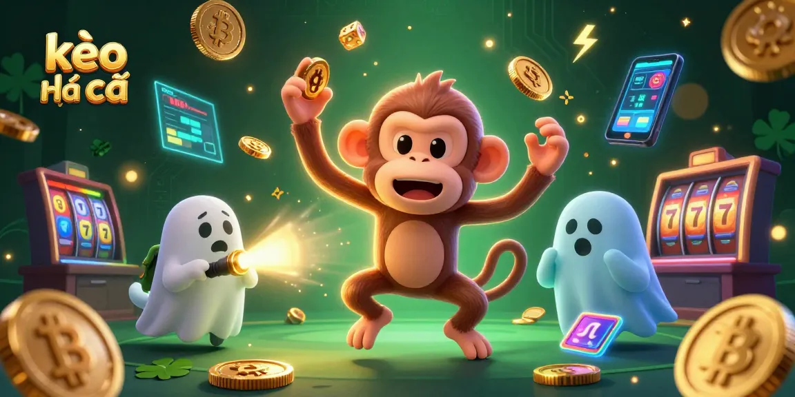 Catch exciting kèo nhà cái action with a playful poltergeist monkey and ghost-hunter puppy in a haunted casino.