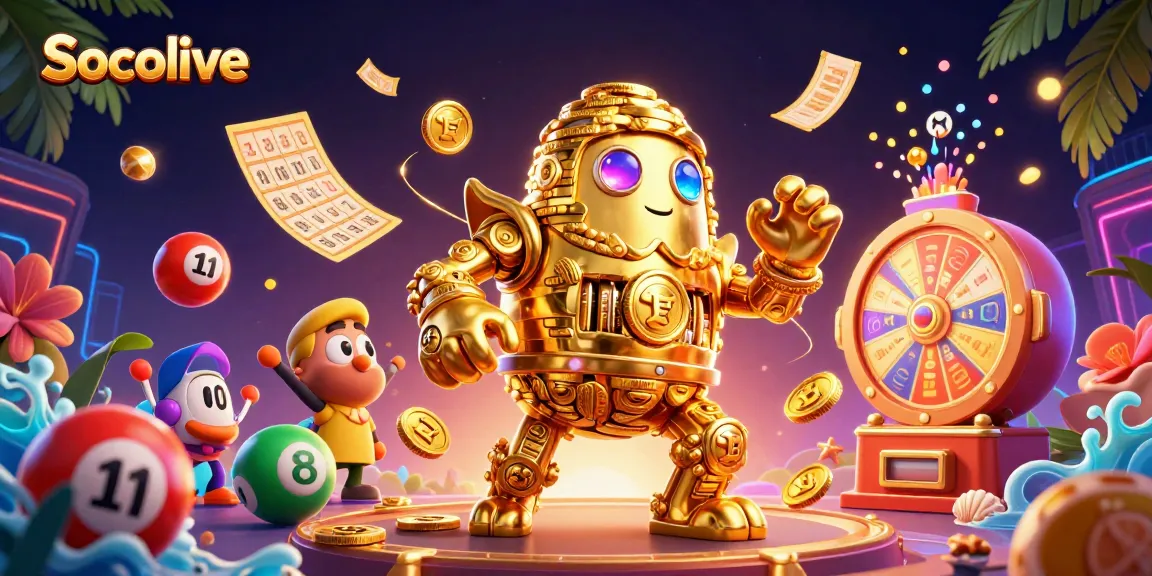 Socolive delivers HD soccer streams amidst a vibrant display of gaming excitement with colorful lottery elements.