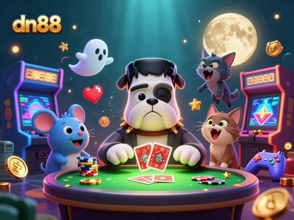 Join the excitement with dn88 at the haunted casino, where quirky characters deal cards and chips float in magic.
