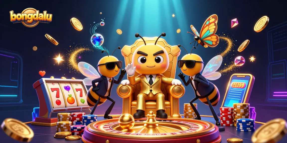 Bongdalu showcases a vibrant casino scene with a bumblebee mob boss and dynamic gaming elements.