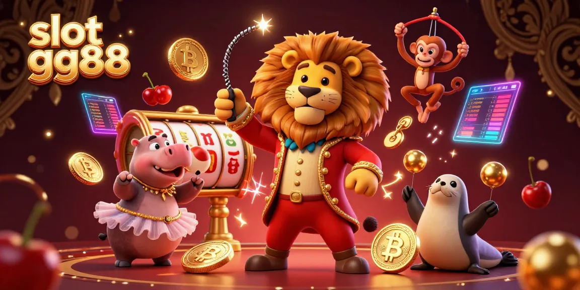 Spin the slot gg88 reels with vibrant characters and luminous crypto elements in a dazzling casino setting.