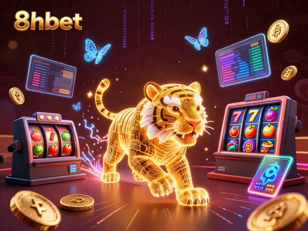 Engage in thrilling games at 8xbet's vibrant digital casino amidst mesmerizing visuals.