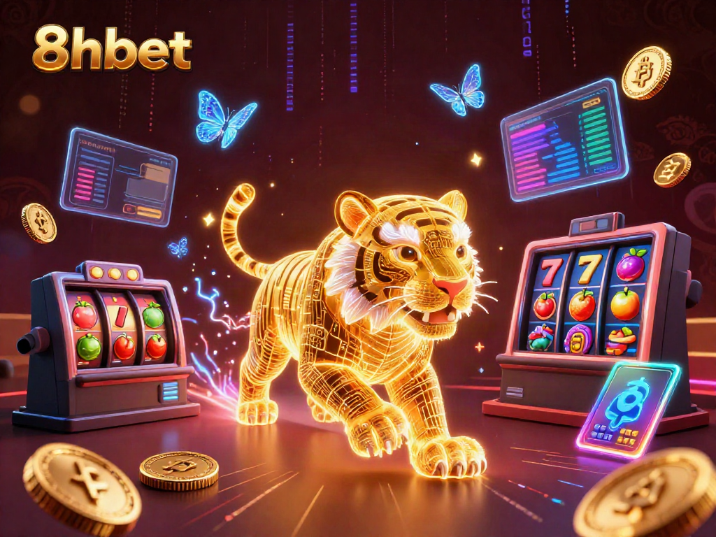 Engage in thrilling games at 8xbet's vibrant digital casino amidst mesmerizing visuals.