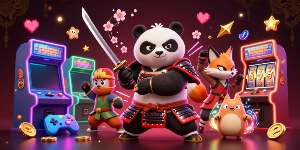 Experience the thrill at Nhà cái luck8 with vibrant 3D gaming characters amidst dynamic casino elements.