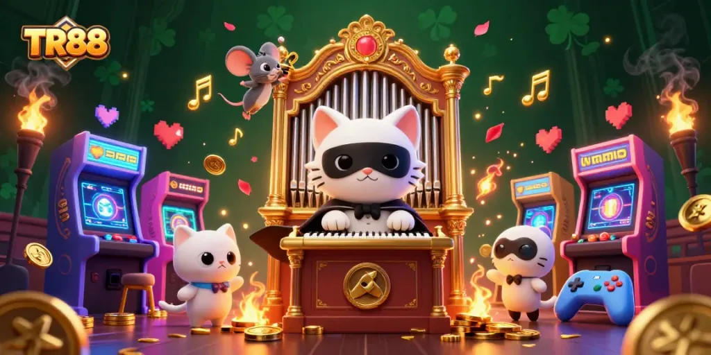 Experience the vibrant TR88 casino scene with immersive gaming elements and engaging characters.