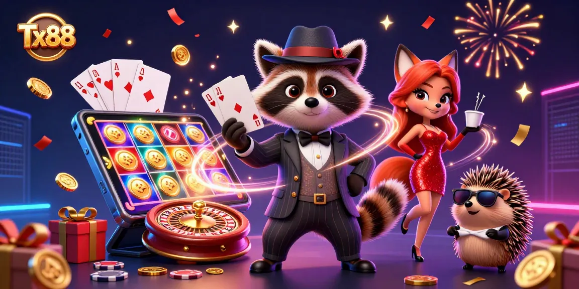 Experience thrilling wins at Tx88 casino with vibrant characters and engaging slot gameplay.