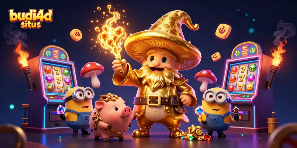 Experience thrilling adventures with budi4d situs as magical elements and vibrant casino treasures come alive in this vibrant digital artwork.