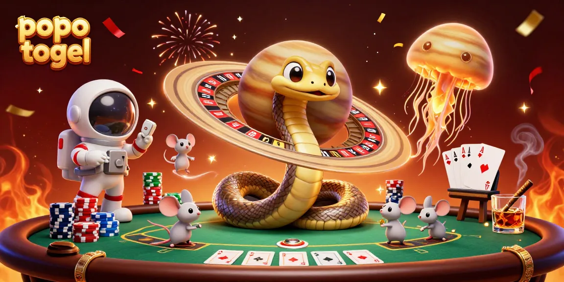 Engage in thrilling play with popo togel, featuring animated casino elements and characters.