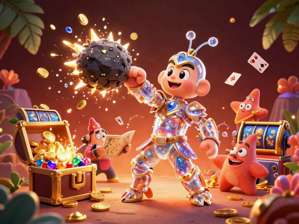 Zbet's dynamic 3D illustration features a mantis shrimp hero amid exploding gems and gold coins, symbolizing an immersive casino experience.