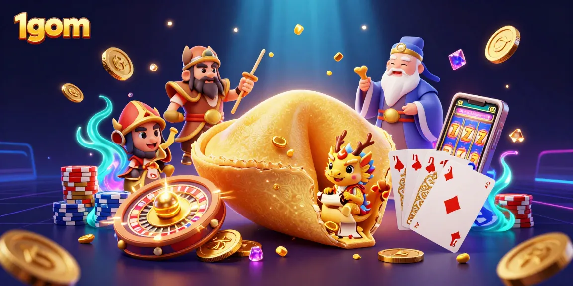 Engage in thrilling gameplay at 1gom with captivating golden fortune and dynamic casino elements flying around.