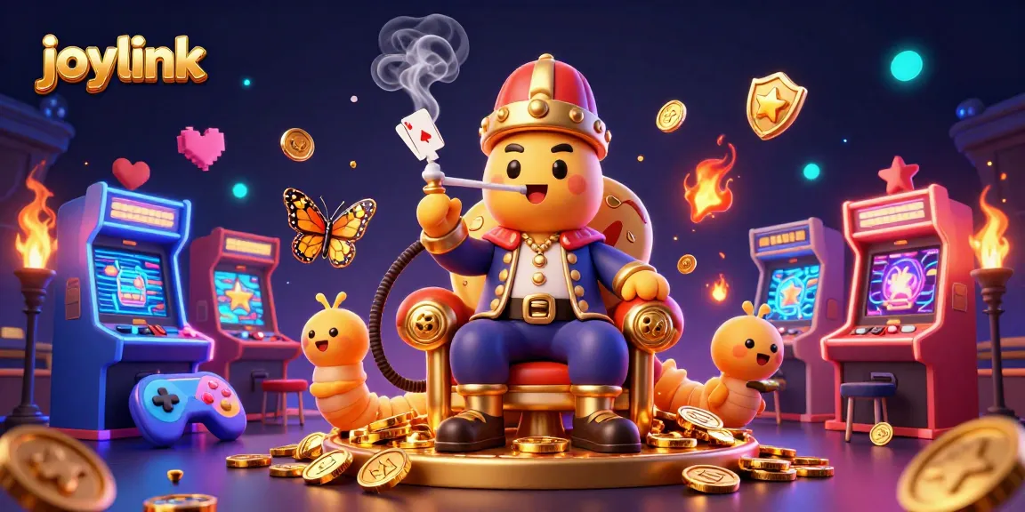Engage with joylink in an immersive gaming scene filled with vibrant casino elements.