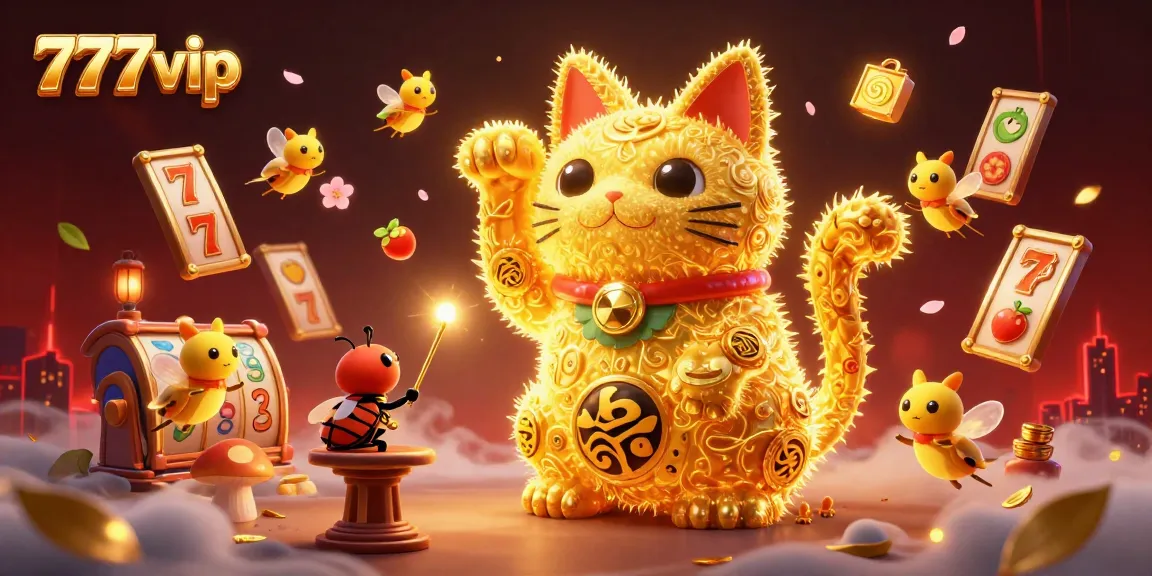 Experience thrilling wins with 777vip's vibrant casino illustration showcasing lucky symbols and lively energy.