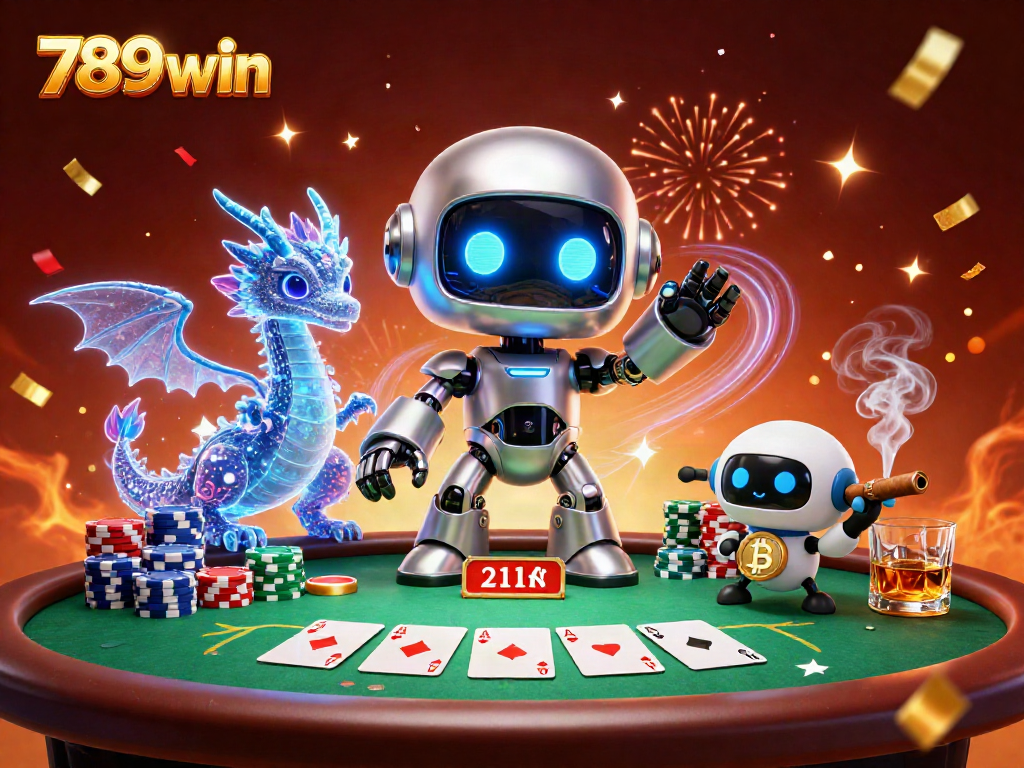 Engage in thrilling gameplay with 789win's vibrant 3D casino illustration featuring poker elements and high-energy characters.