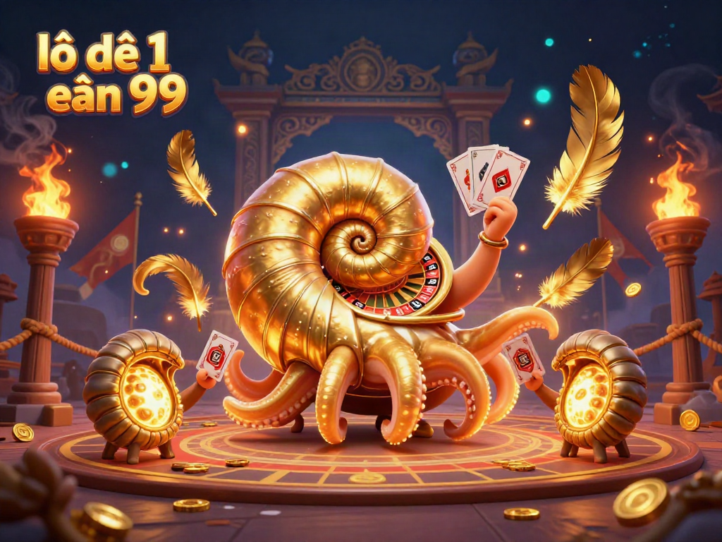 Experience the excitement of lô đề 1 ăn 99 with a dynamic 3D illustration showcasing casino elements.