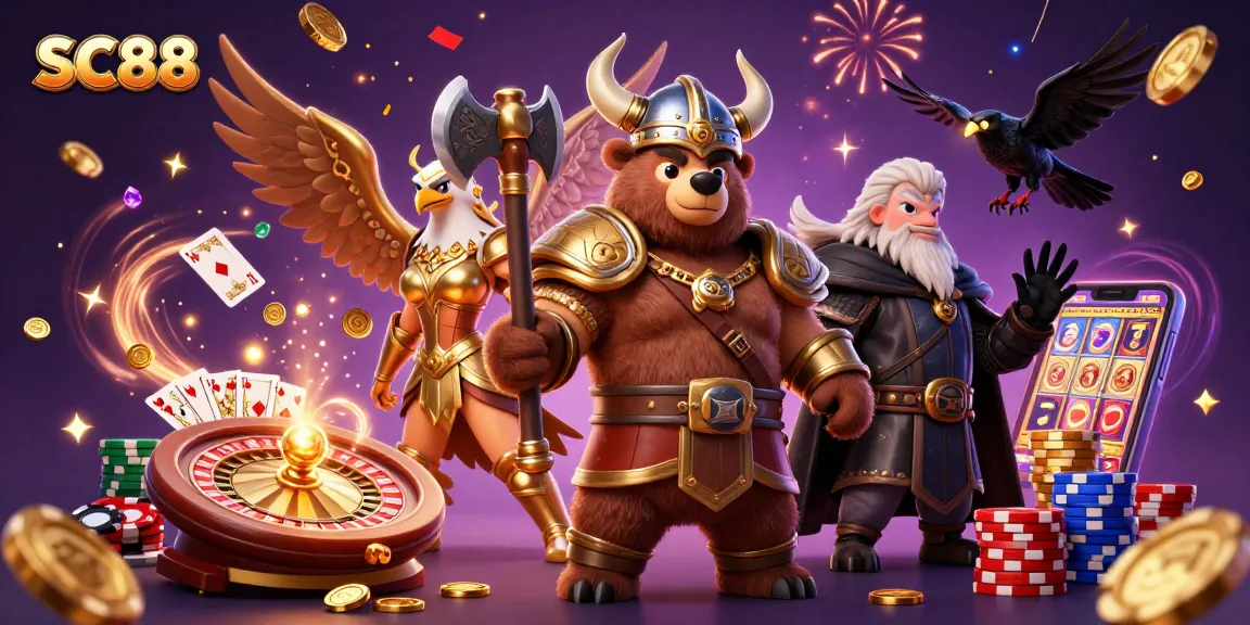 Experience thrilling gameplay at SC88 with dynamic 3D cartoon characters and casino elements