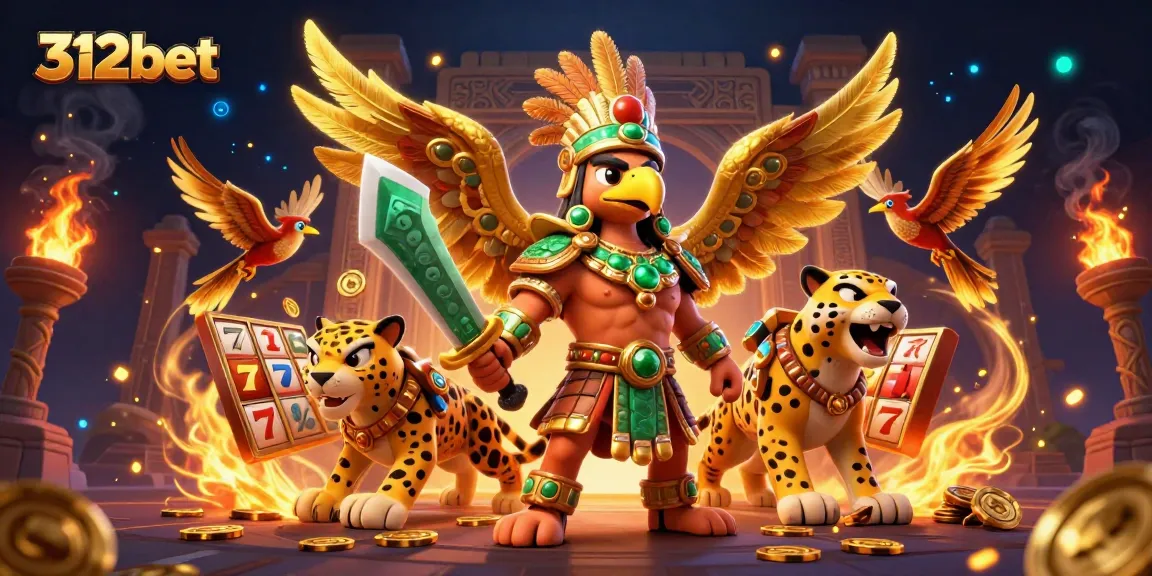 Experience slots and excitement at 312bet with vibrant characters and dynamic gambling elements.