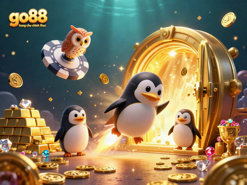 Engage in exciting casino adventures with go88 trang chu chinh thuc as a golden penguin zooms through space.