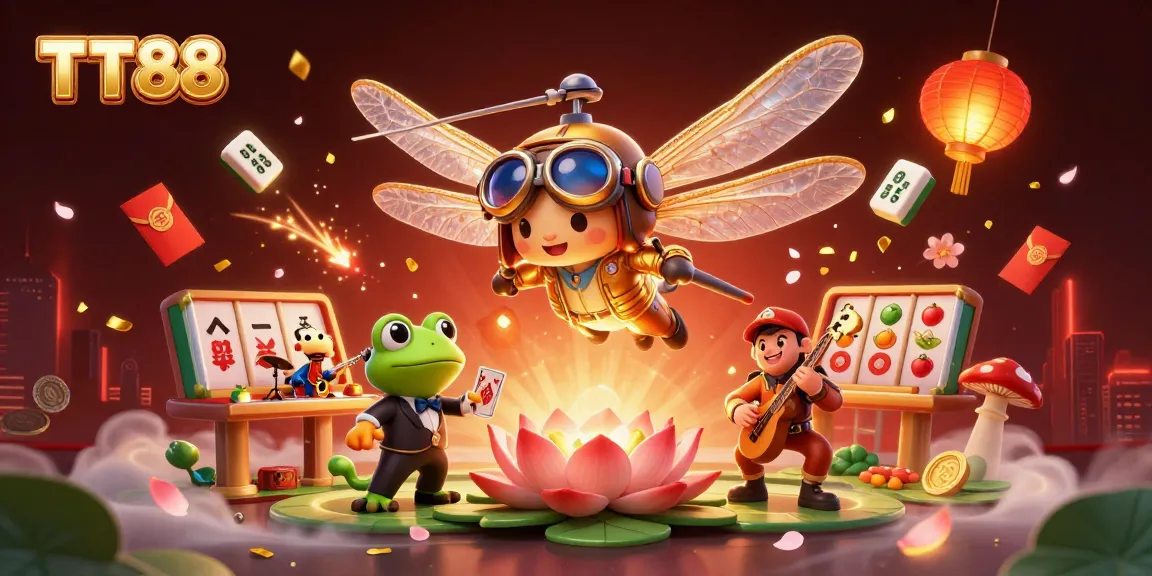 TT88 casino illustration with vibrant characters and engaging gaming elements for online players.