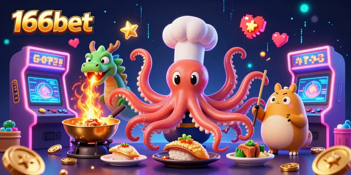Engage with 166bet's vibrant gambling universe through unique 3D characters and dynamic elements.
