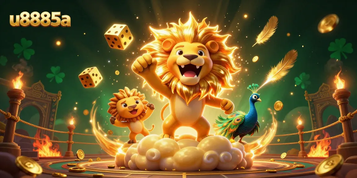 Experience thrilling gameplay at u8885a with our vibrant 3D casino illustration showcasing energetic game elements.