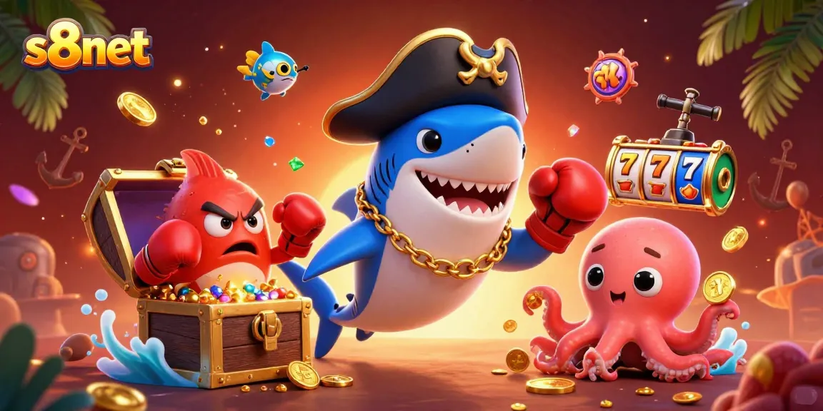 Experience thrilling wins at s8net with vibrant slot game treasures and playful sea creatures.