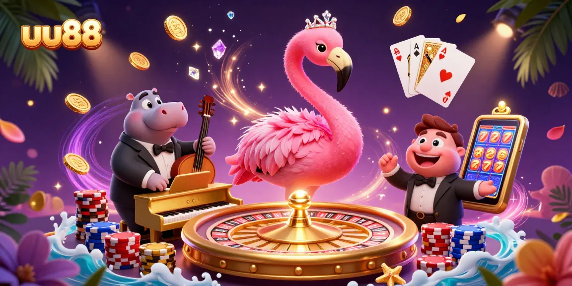 Experience thrilling gambling at uu88 with vibrant casino characters and dynamic game elements.