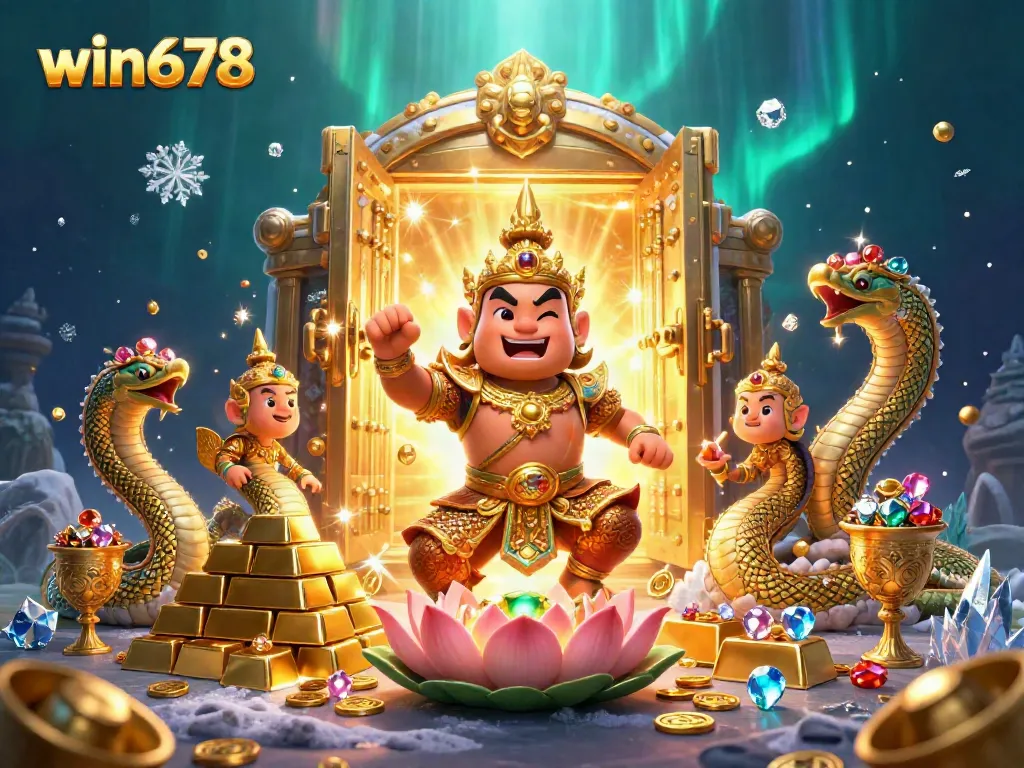 Engage in thrilling gameplay at win678 with golden treasures and vibrant casino elements.