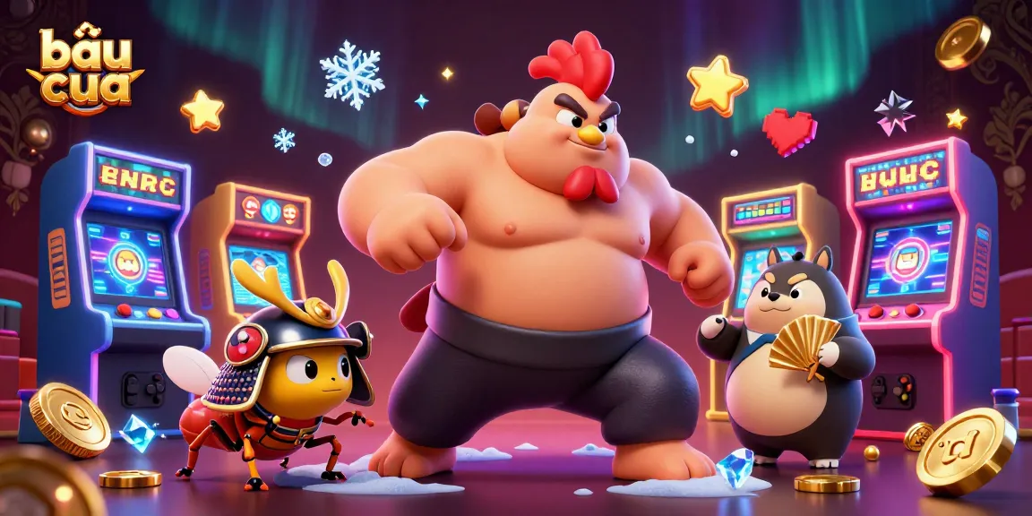 Engage with bầu cua gameplay in a vibrant casino atmosphere highlighted by dynamic 3D characters and elements.