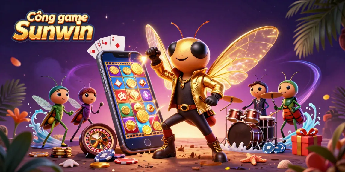 Cổng game Sunwin offers exciting gameplay with colorful slot games and dynamic scenes of playful characters.