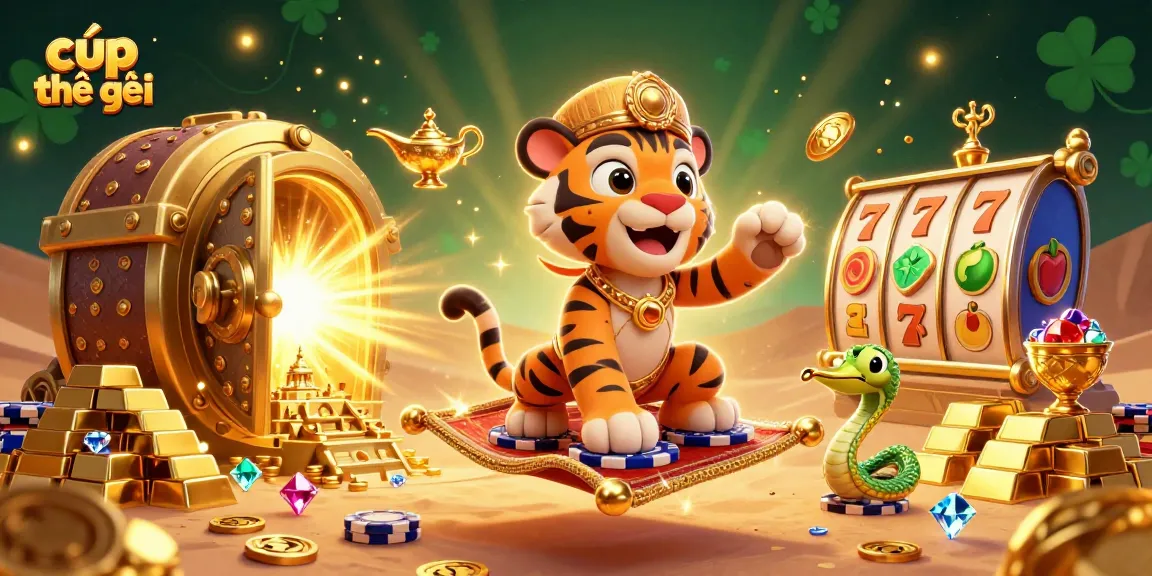 Experience thrilling slot games with cúp thế giới in a vibrant, richly detailed casino scene.