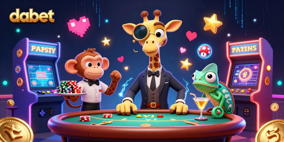 Bet big with dabet! Join the high-energy casino action in this vibrant 3D illustration.