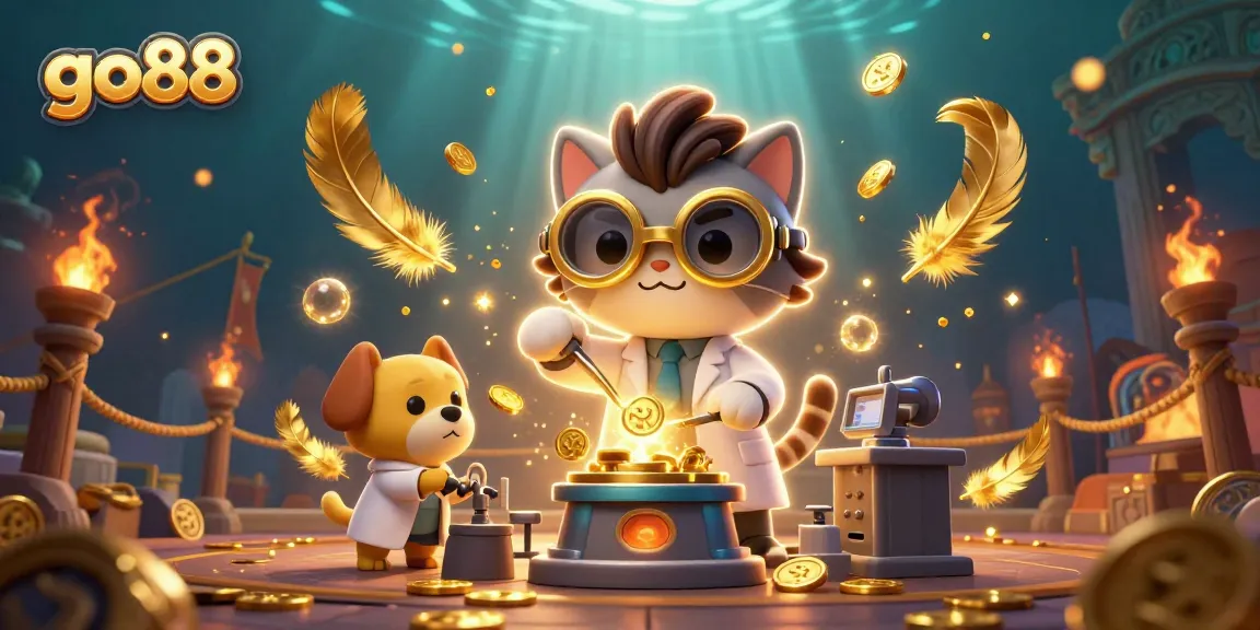 Experience go88 with thrilling gameplay in a vibrant casino-themed 3D scene, featuring captivating characters.