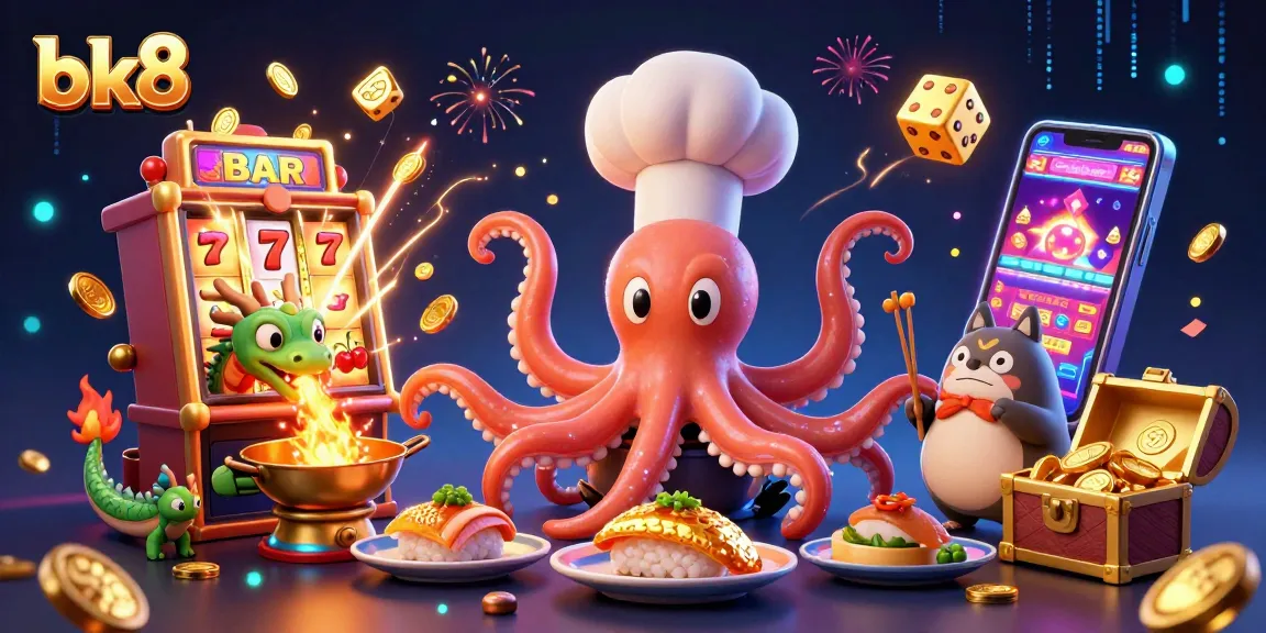 Experience the thrill at bk8 with vibrant 3D characters celebrating jackpot wins in a dazzling casino scene.