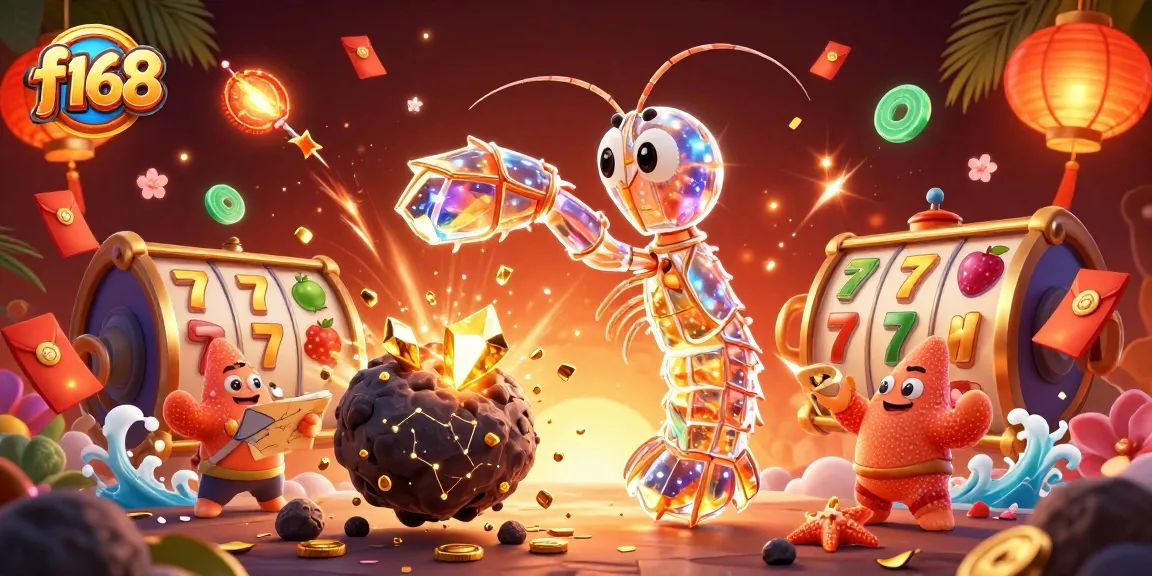 Experience exciting f168 gaming with vibrant slot symbols and animated characters in action.