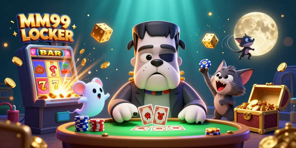 Engage with MM99 LOCKER's thrilling slots and card tables through an energetic 3D illustration.