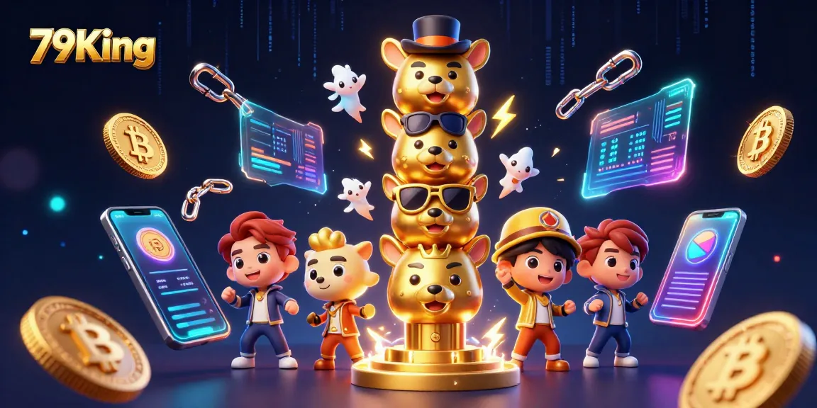 Experience vibrant gaming action with 79King's unique 3D totem pole and crypto elements.