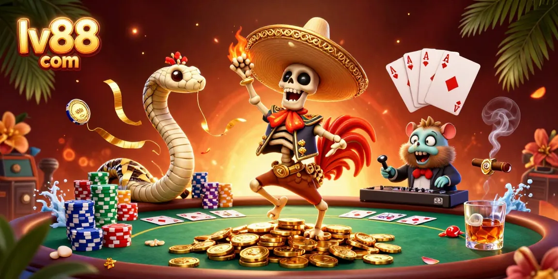 Join the fun at lv88 com with a vibrant casino scene featuring poker action and excitement.