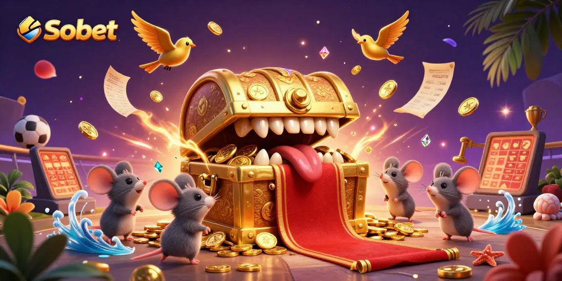 Experience exciting sports betting action with Sbobet's rich visual illustration filled with dynamic elements.