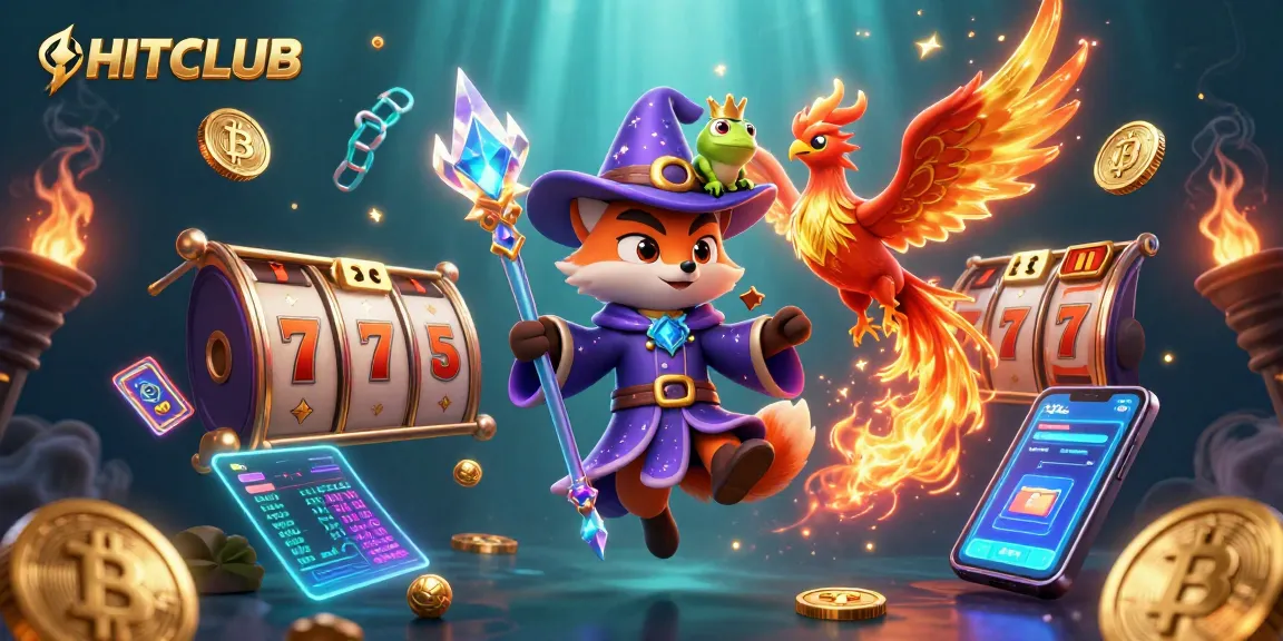 Hitclub showcases exciting slot games and fast-paced action in an immersive fantasy illustration.