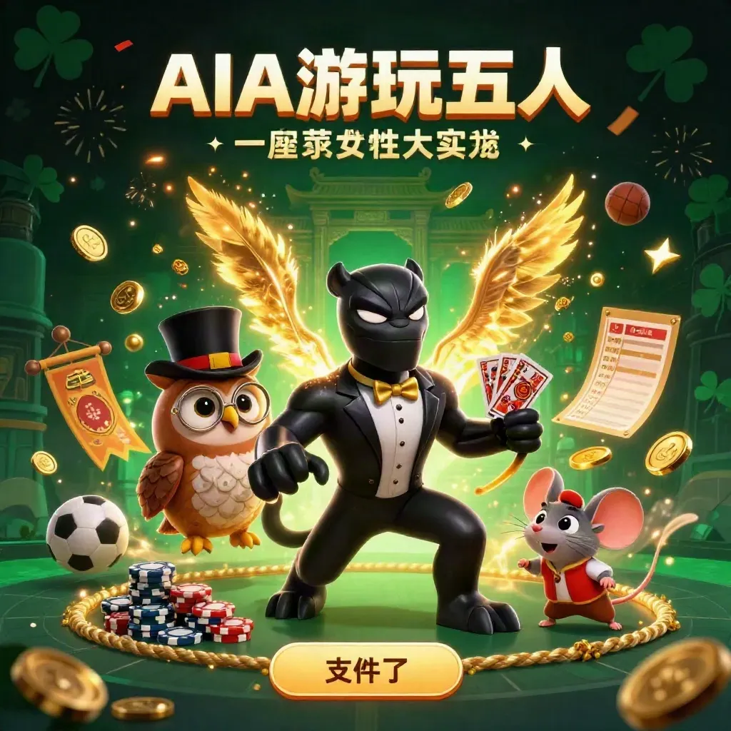 Black panther, owl and mouse in casino fantasy scene with coins, fireworks and glowing temple gate.