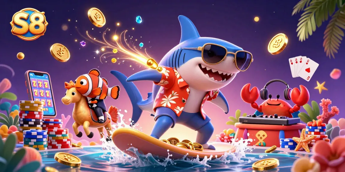 Experience S8 gaming excitement with a vibrant scene of fun characters and golden riches in action.
