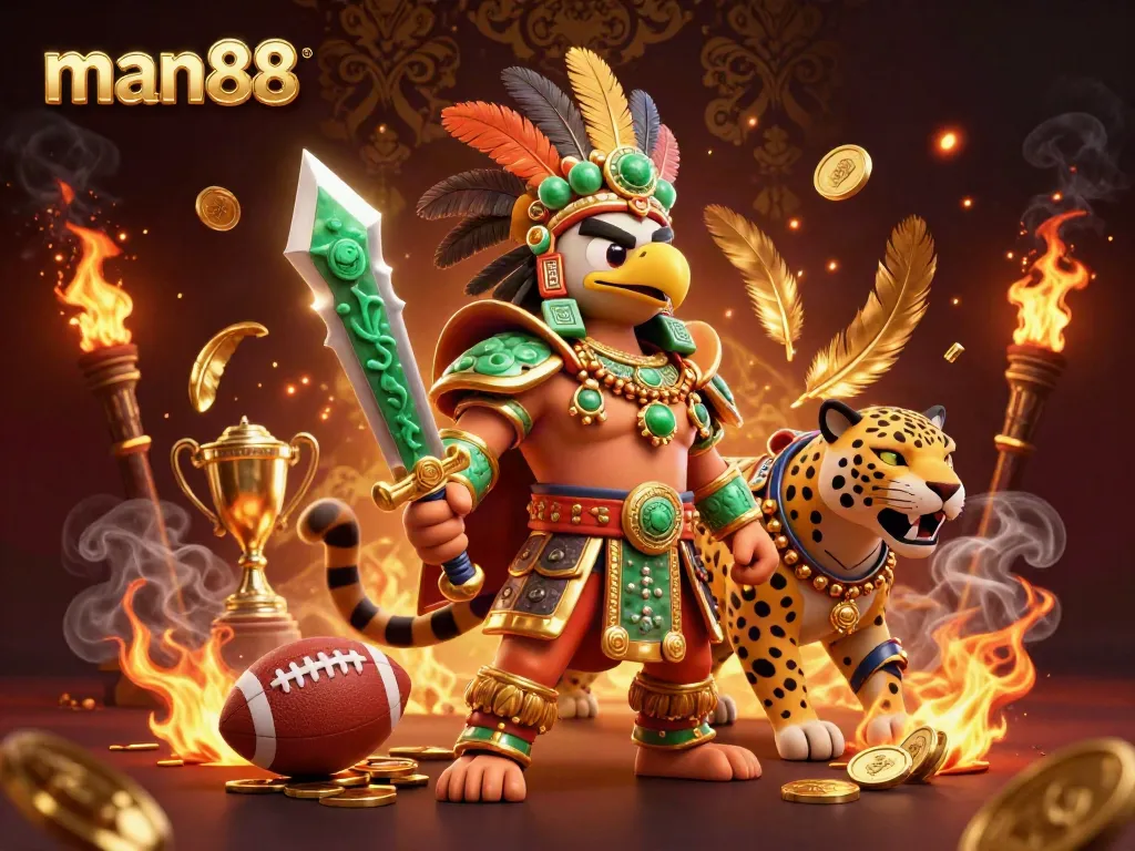Engage with thrilling sports betting action at man88 with dynamic warriors and golden tokens.