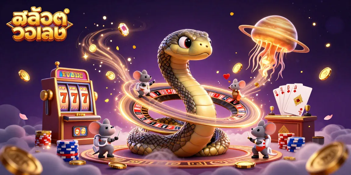 Engage in สล็อตวอเลท with vibrant 3D scene featuring unique characters and casino elements enhancing the gaming experience.