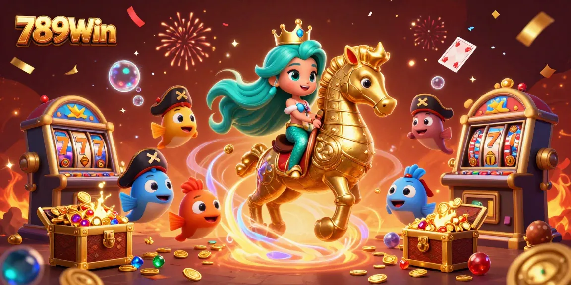 Experience the magic of 789Win with a vibrant underwater casino scene featuring a mermaid and seahorse.