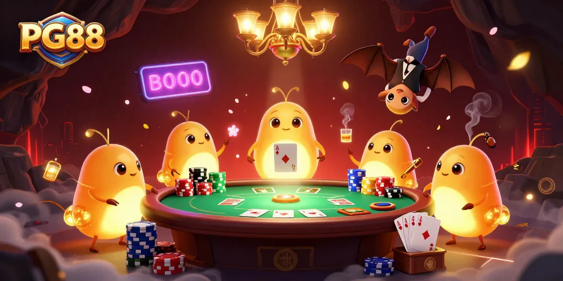 Light up your gaming experience at PG88's vibrant cave casino with immersive poker scenes.