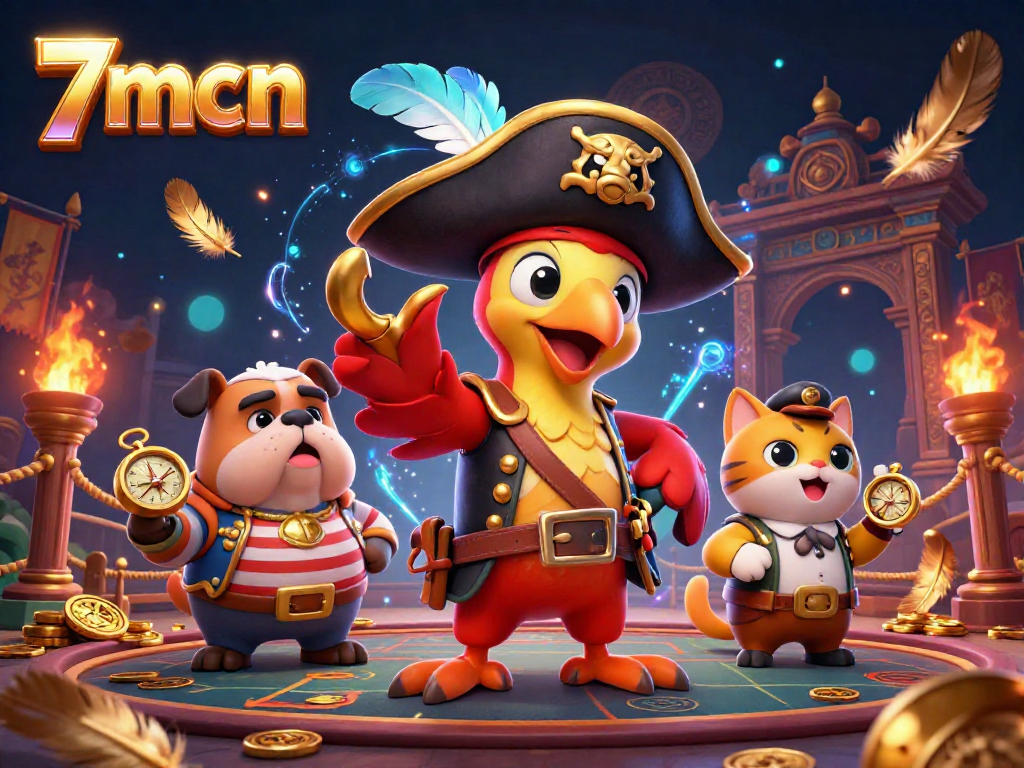 Engage in thrilling action with 7mcn as the pirate captain leads the gambling adventure.