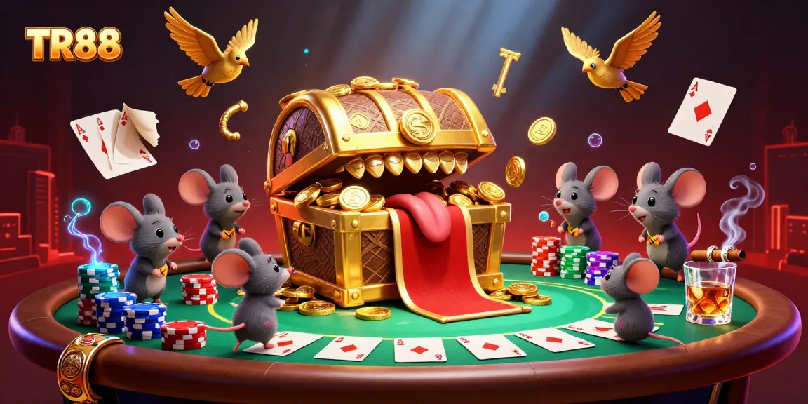 Engage with TR88's thrilling poker action featuring vibrant characters and rich casino visuals.